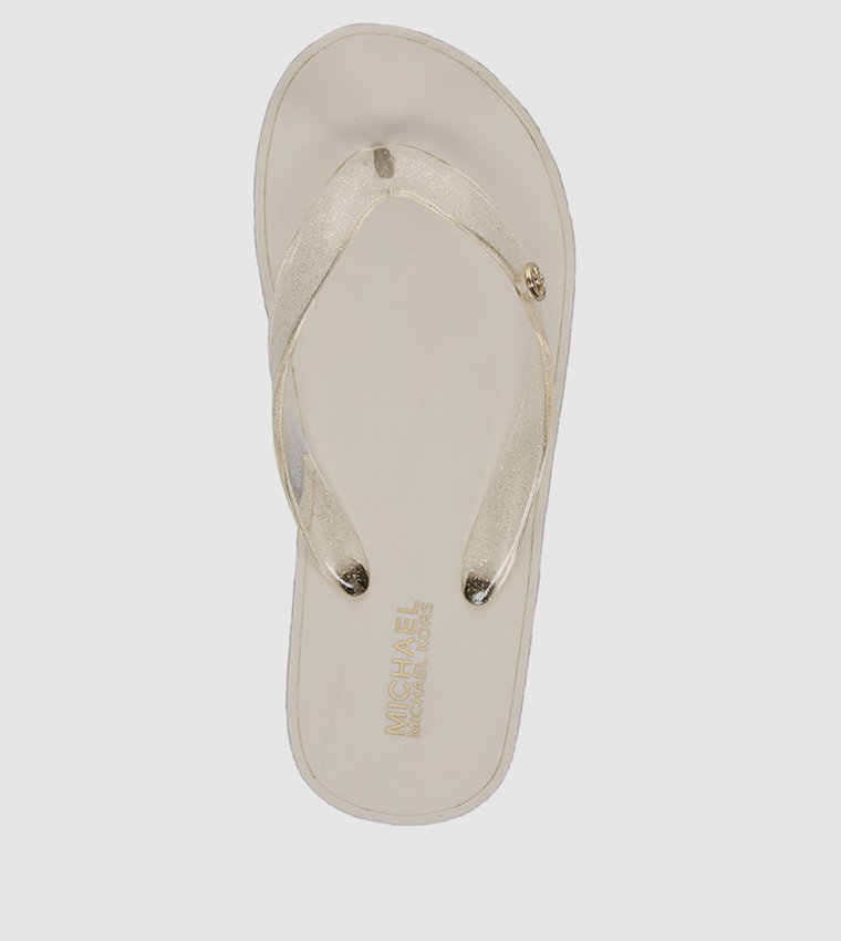 Buy Michael Kors Gage ILENA Flip Flops In Beige | 6thStreet Oman
