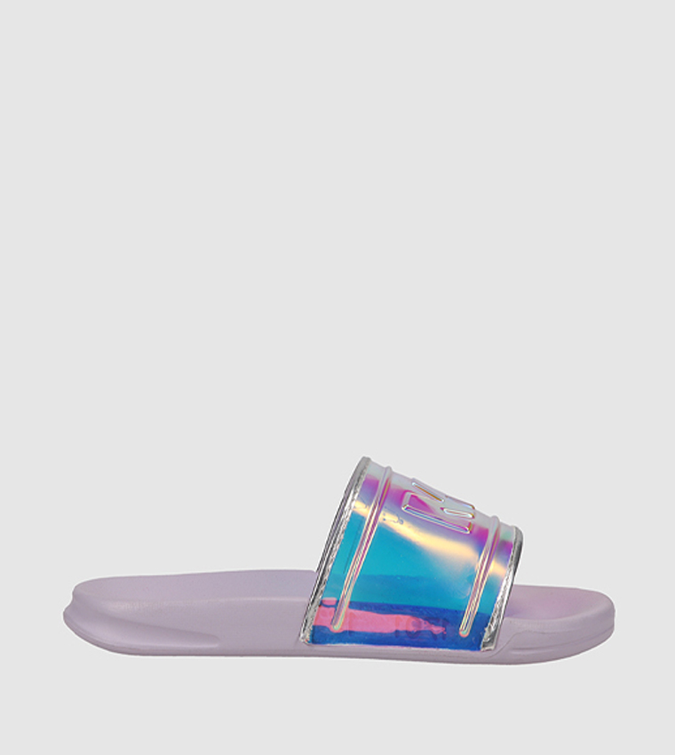 Buy Michael Kors Jett Iridescent Casual Slides In Purple | 6thStreet Oman
