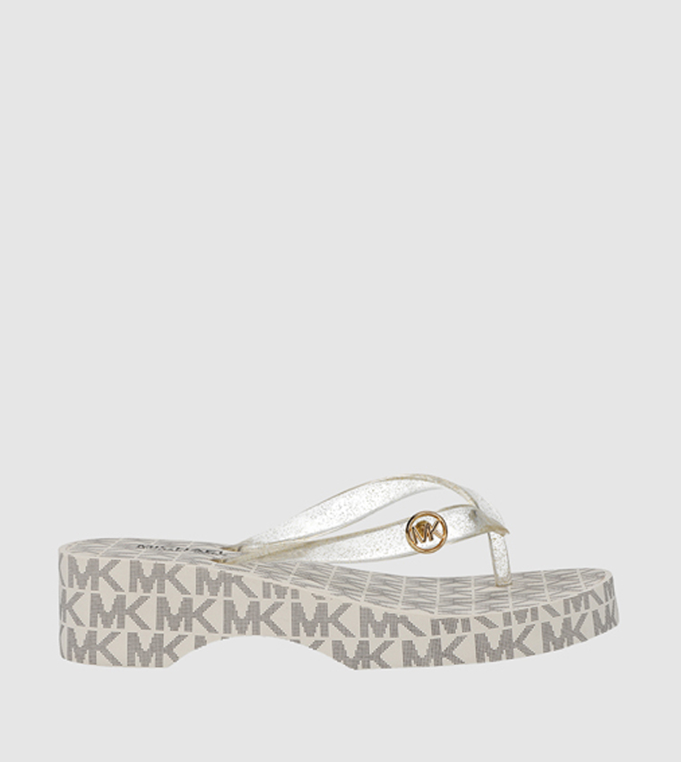 Buy Michael Kors Lilo Casual Flip Flops In Cream | 6thStreet Qatar