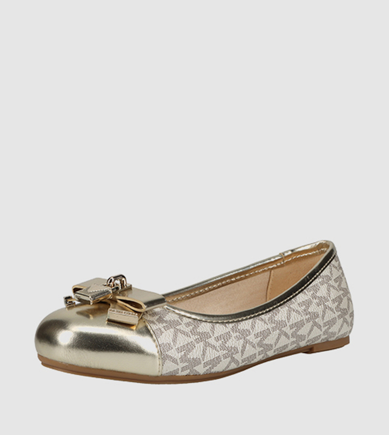 Kenya Lock Logo Monogram Ballerinas