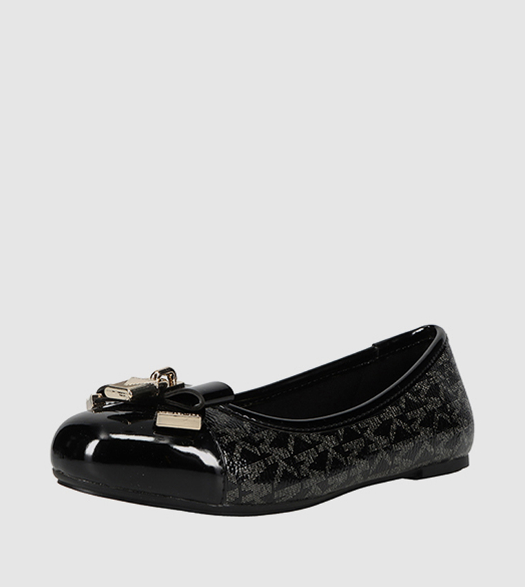 Kenya Lock Logo Monogram Ballerinas