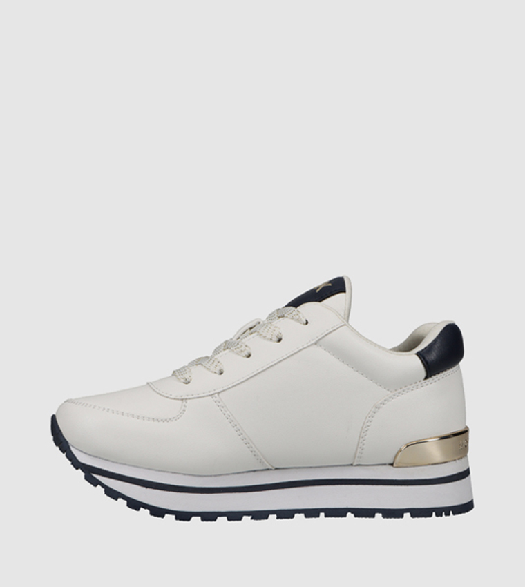 MONIQUE Logo Metal Lace Up Sneakers