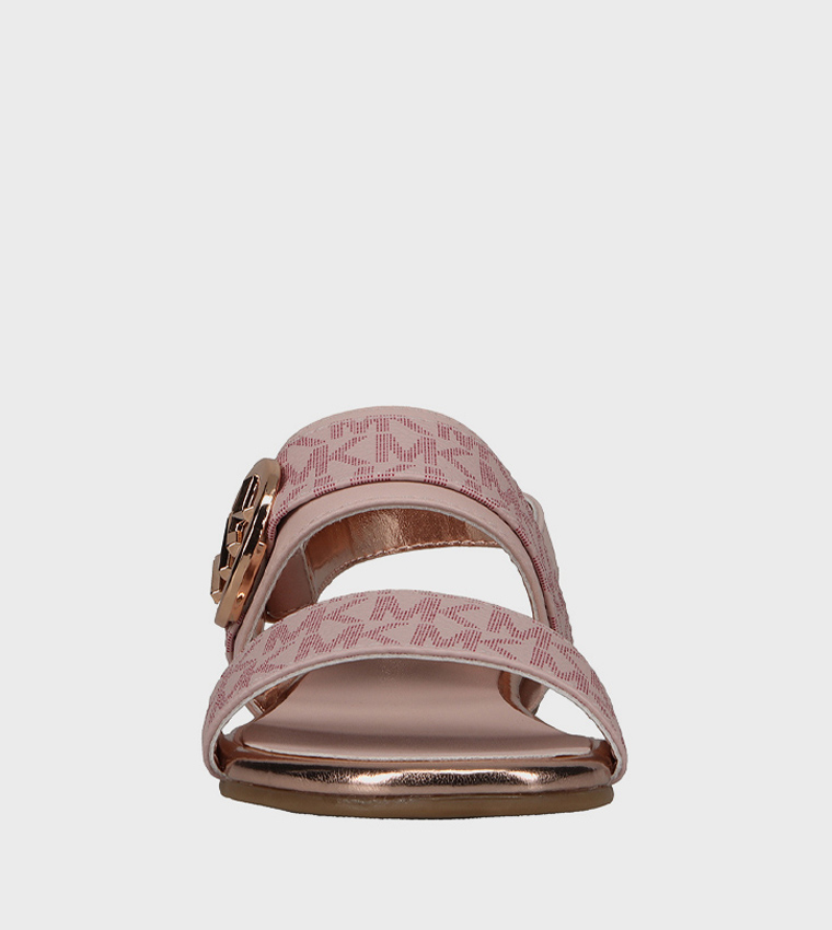 SYDNEY KENZIE Monogram Printed Flat Sandals