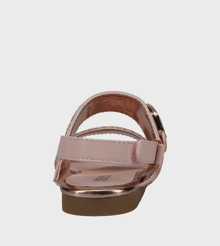 SYDNEY KENZIE Monogram Printed Flat Sandals