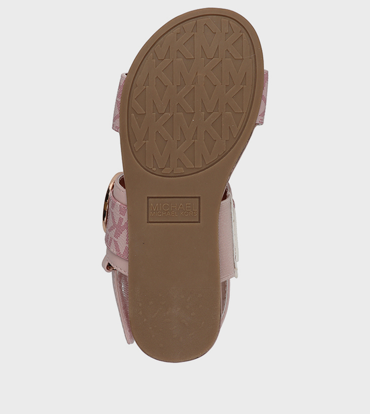 SYDNEY KENZIE Monogram Printed Flat Sandals