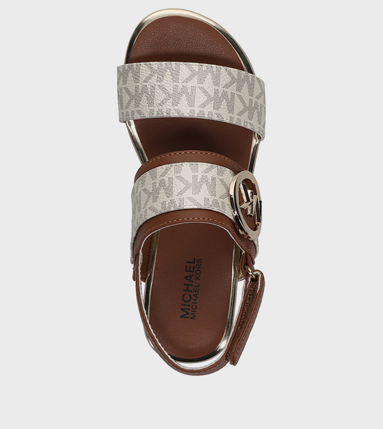 Buy Michael Kors SYDNEY KENZIE Monogram Printed Flat Sandals In
