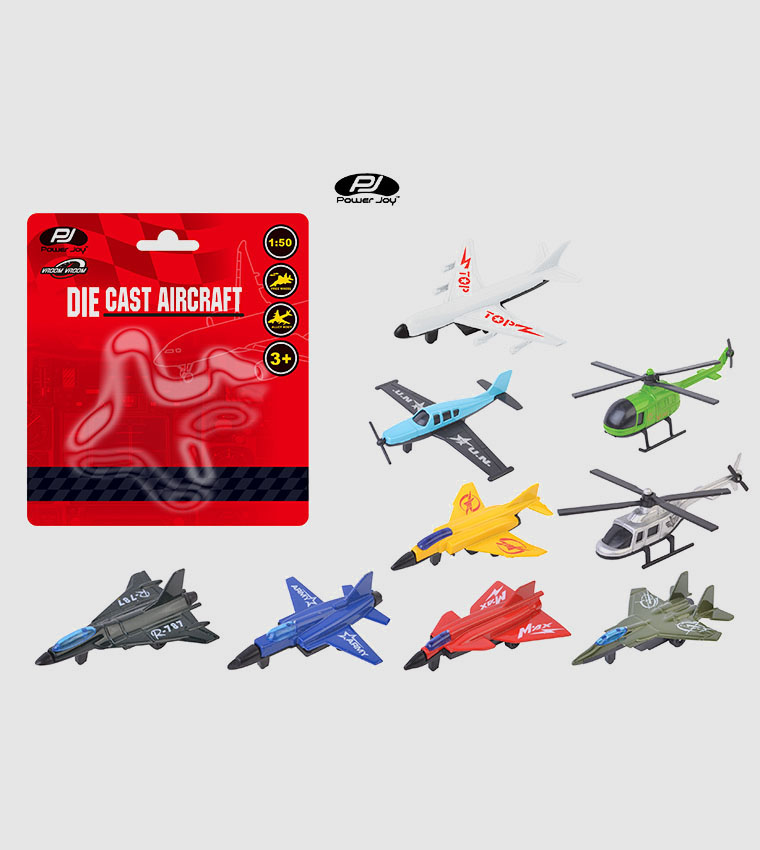 P.Joy Vroom Die Cast Aircraft 9 Asst