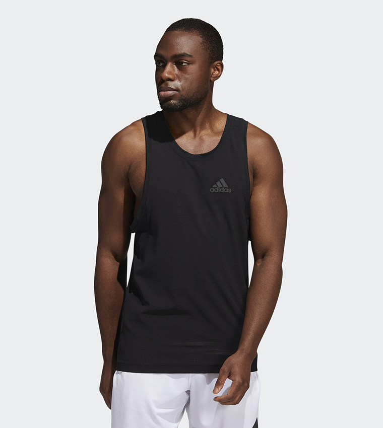 Adidas black store vest top