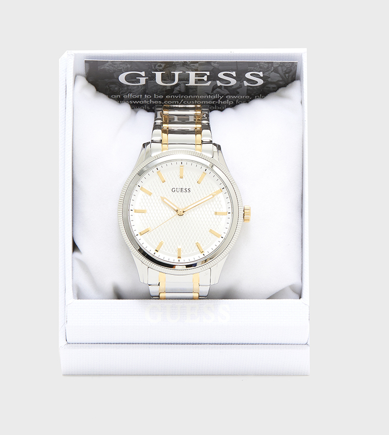 Orologio da donna Guess Siren con quadrante bianco e cinturino in acciaio  argentato
