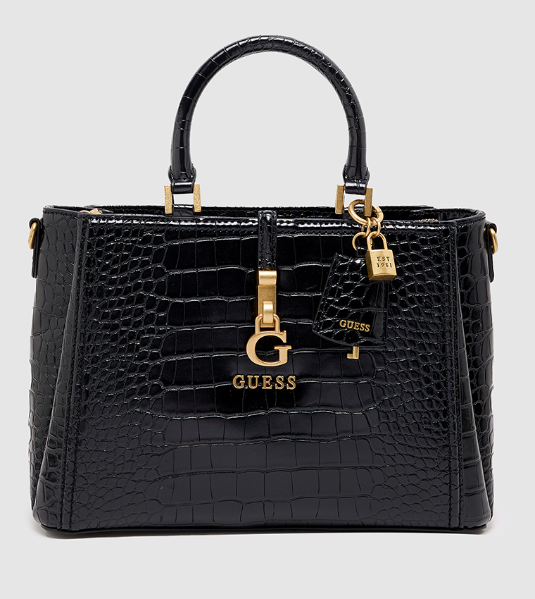 JAMES Croc Textured Mini Satchel Bag