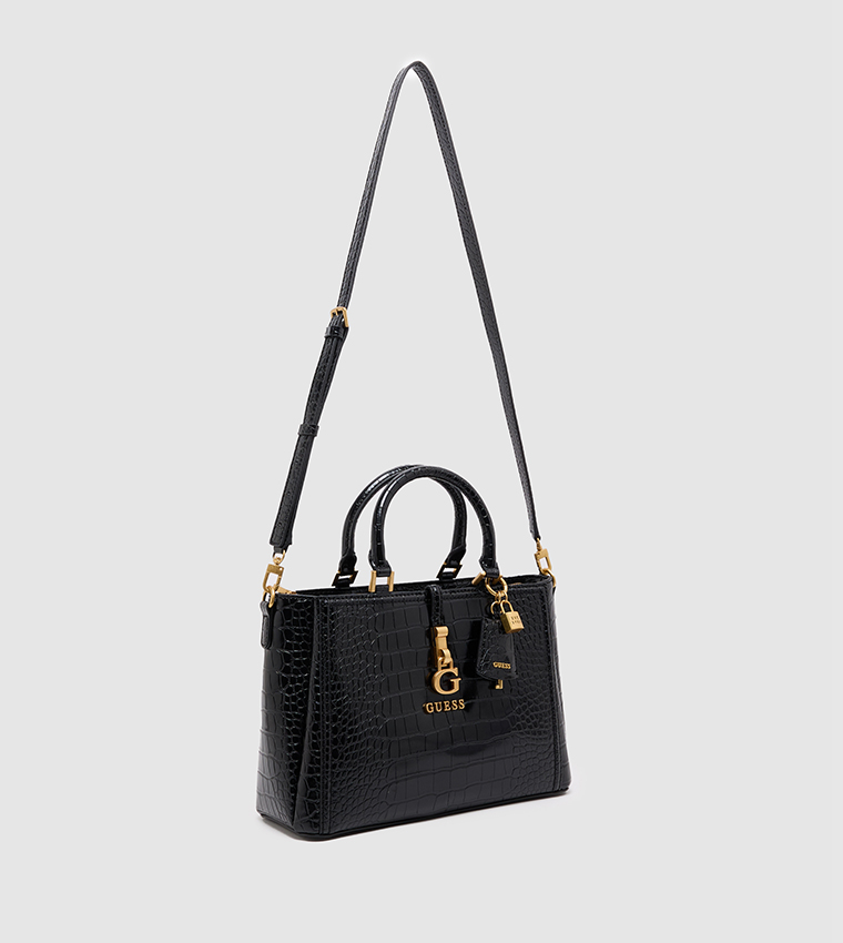 JAMES Croc Textured Mini Satchel Bag