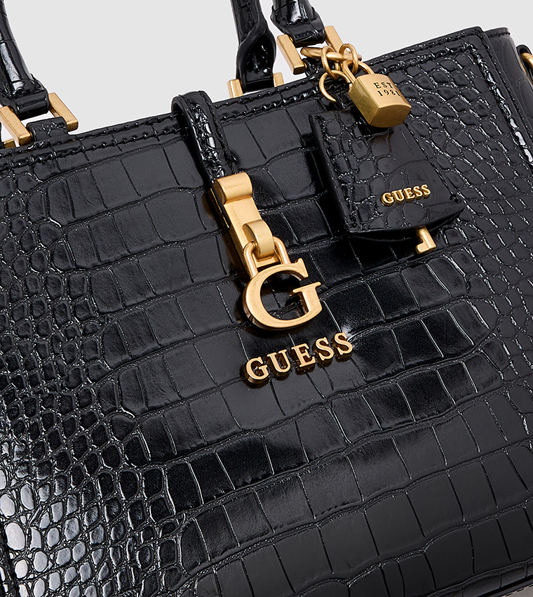 JAMES Croc Textured Mini Satchel Bag