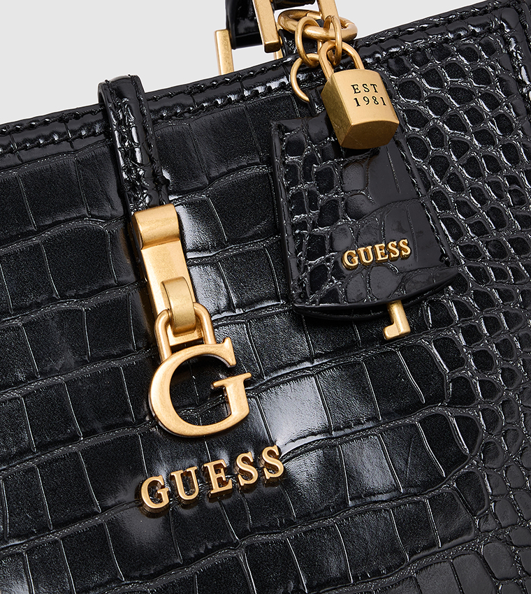 JAMES Croc Textured Mini Satchel Bag