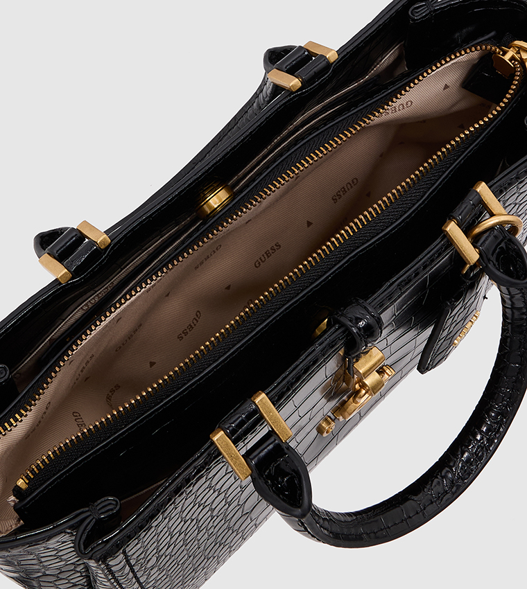 JAMES Croc Textured Mini Satchel Bag