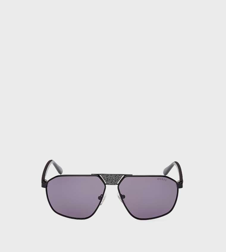 Patterned Detail Aviator Sunglasses