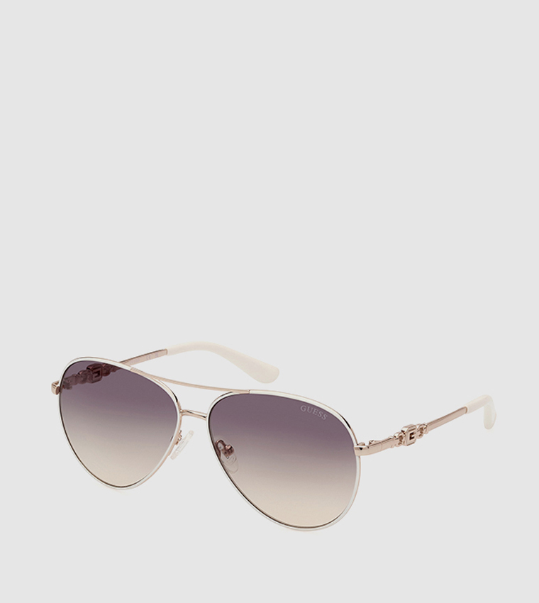 Buy Guess Aviator Sunglasses In White 6thStreet UAE