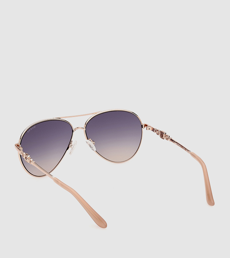 Buy Guess Aviator Sunglasses In Gold 6thStreet UAE
