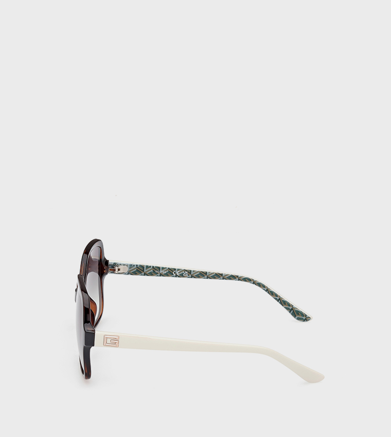 Buy Guess Patterned Oversized Sunglasses In Brown  display picture 1