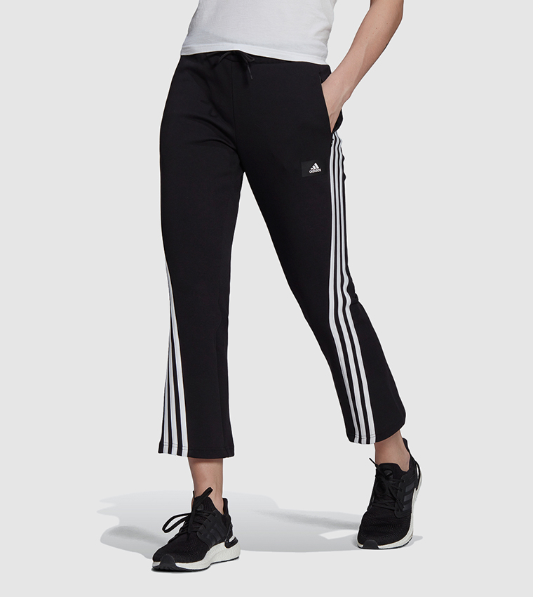 Buy Adidas Future Icons 3 Stripes Flare Pants In Black