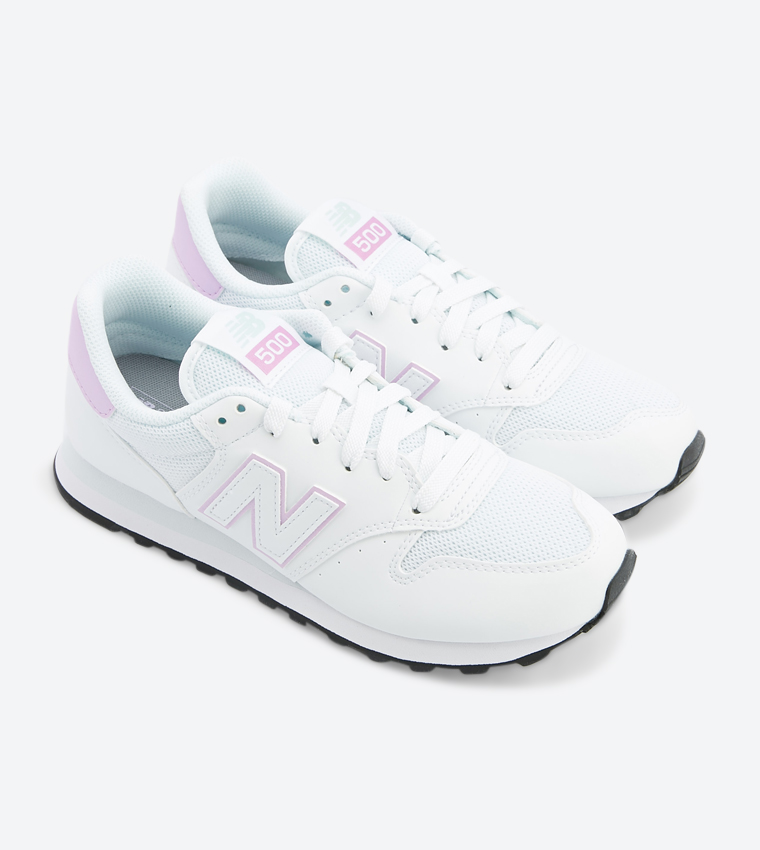 500 Comfort Insert Lace-Up Sneakers - White