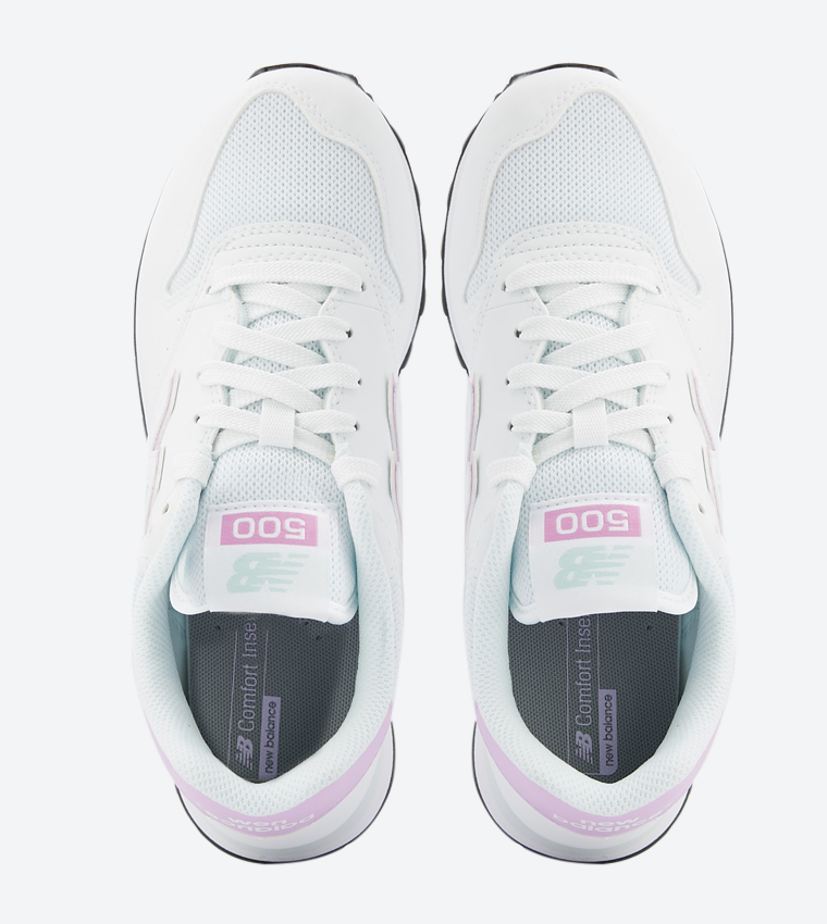500 Comfort Insert Lace-Up Sneakers - White