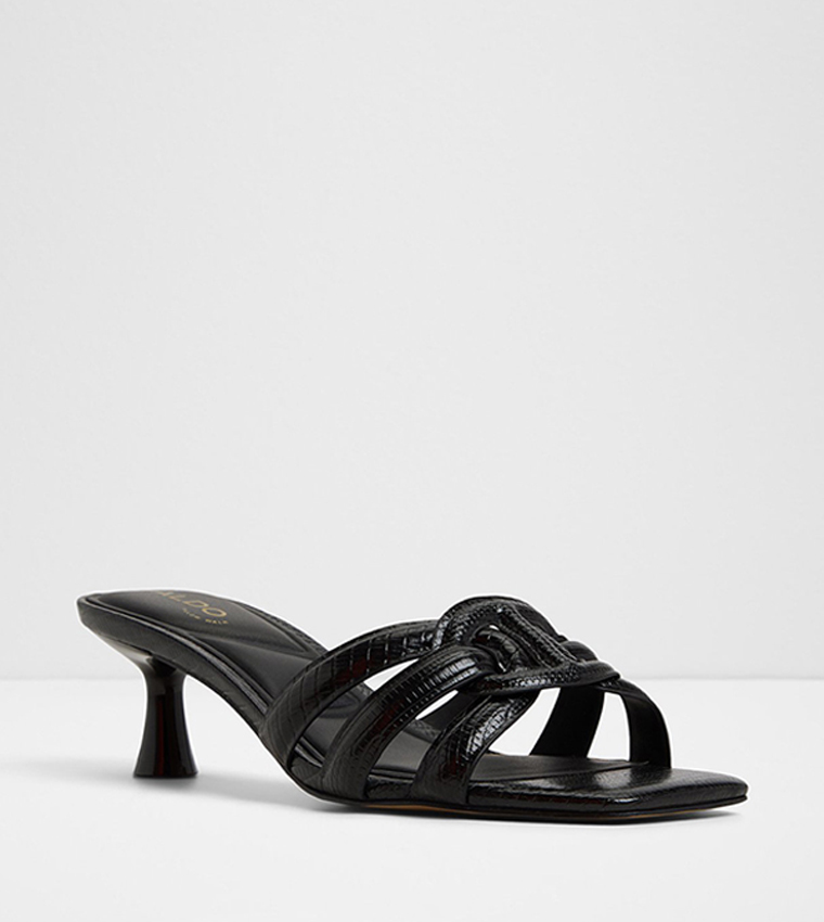 GWELIWIEN Textured Heeled Sandals
