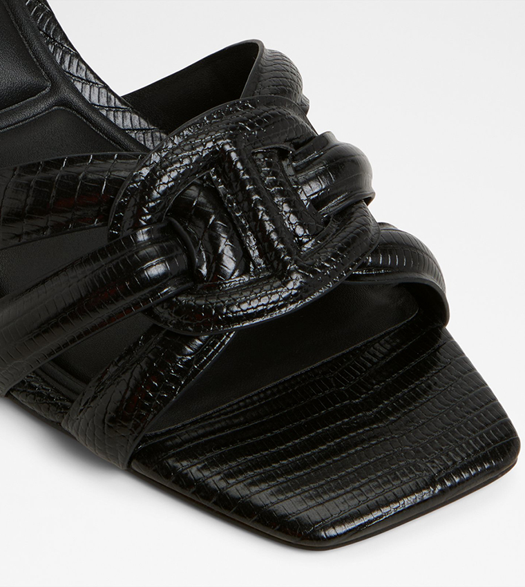 GWELIWIEN Textured Heeled Sandals