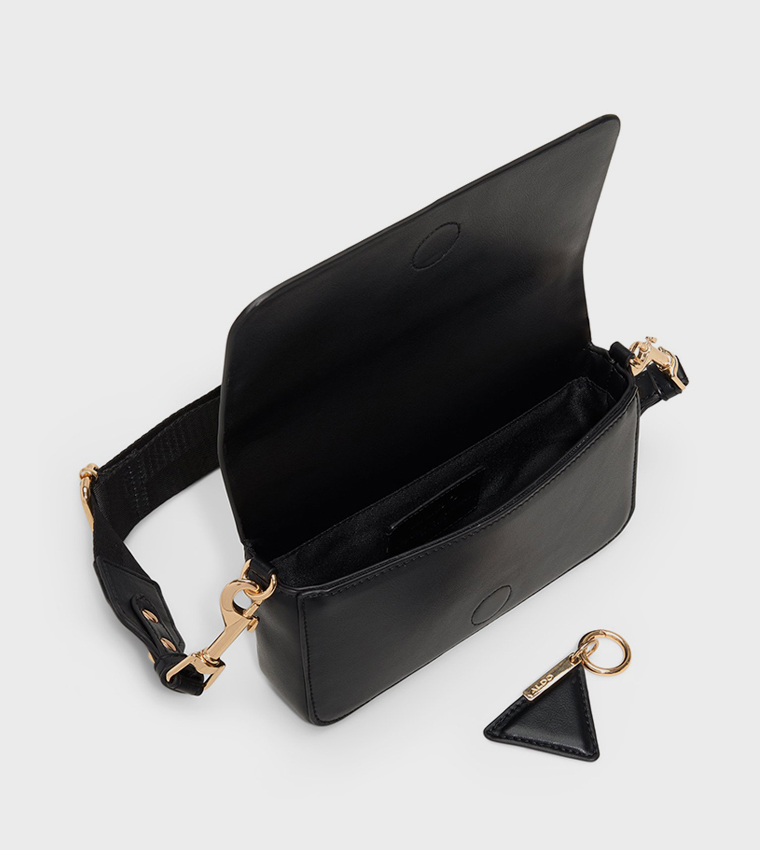 GWENDY Textured Flap Crossbody Bag