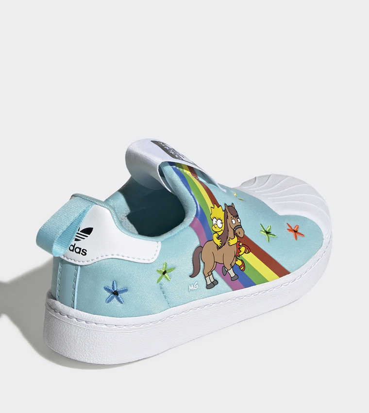 Superstar slip on kids Blue sales
