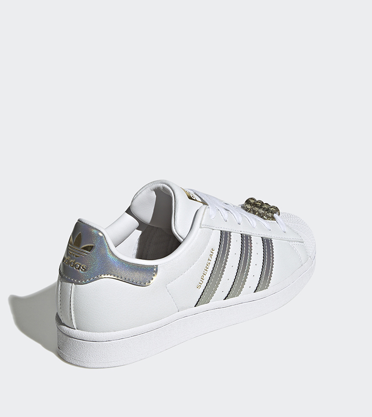 Adidas superstar silver outlet back