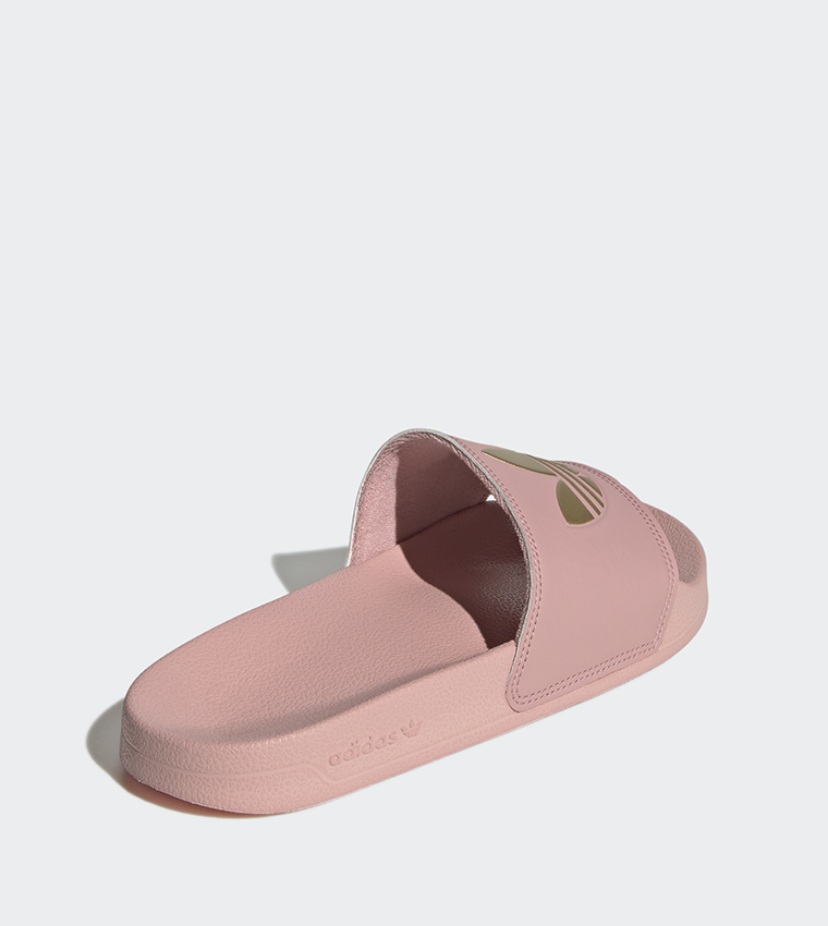 Pink and gold online adidas slides