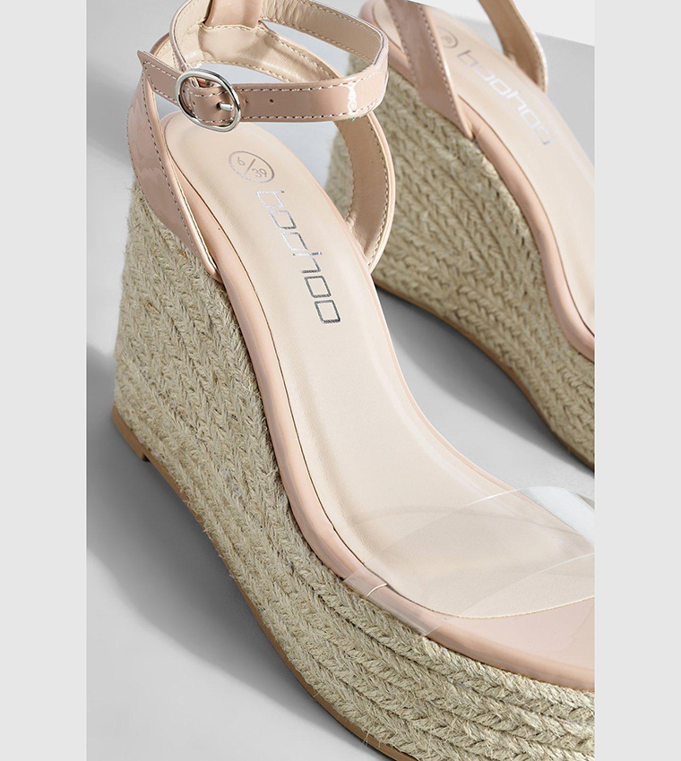 Clear nude wedges hotsell