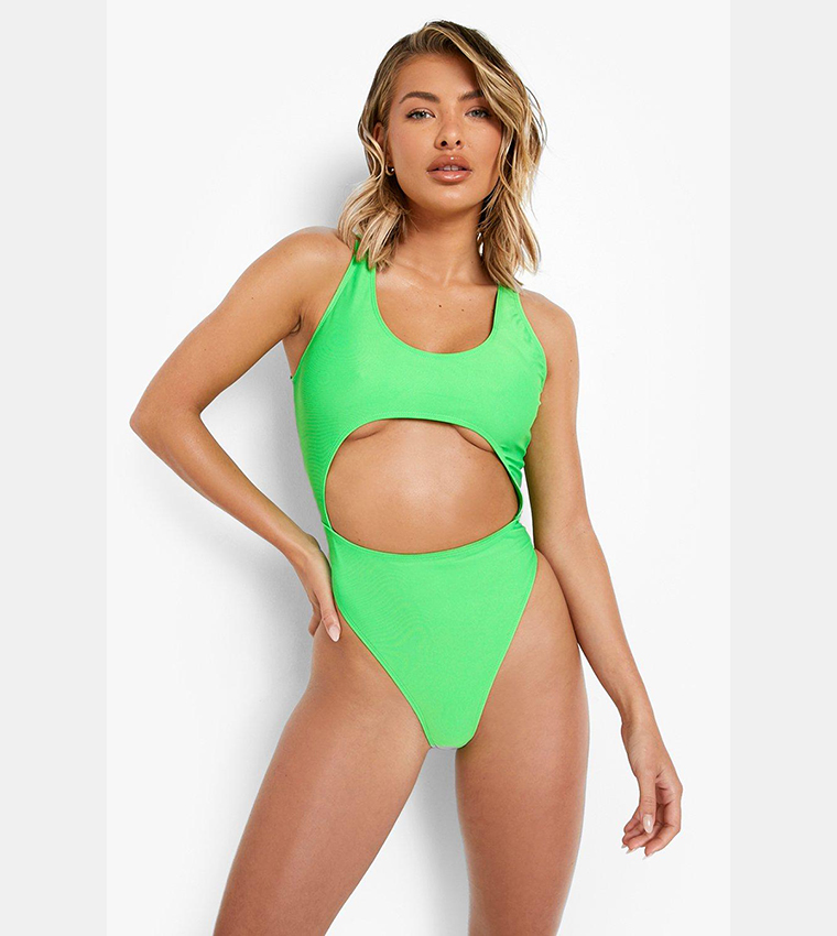 Neon high leg on sale swimsuit