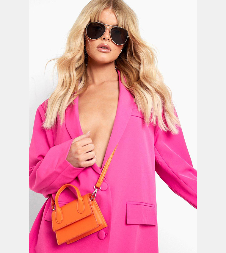 Buy Boohoo Tailored Longline Double Breasted Blazer In Hot Pink 6thStreet Oman