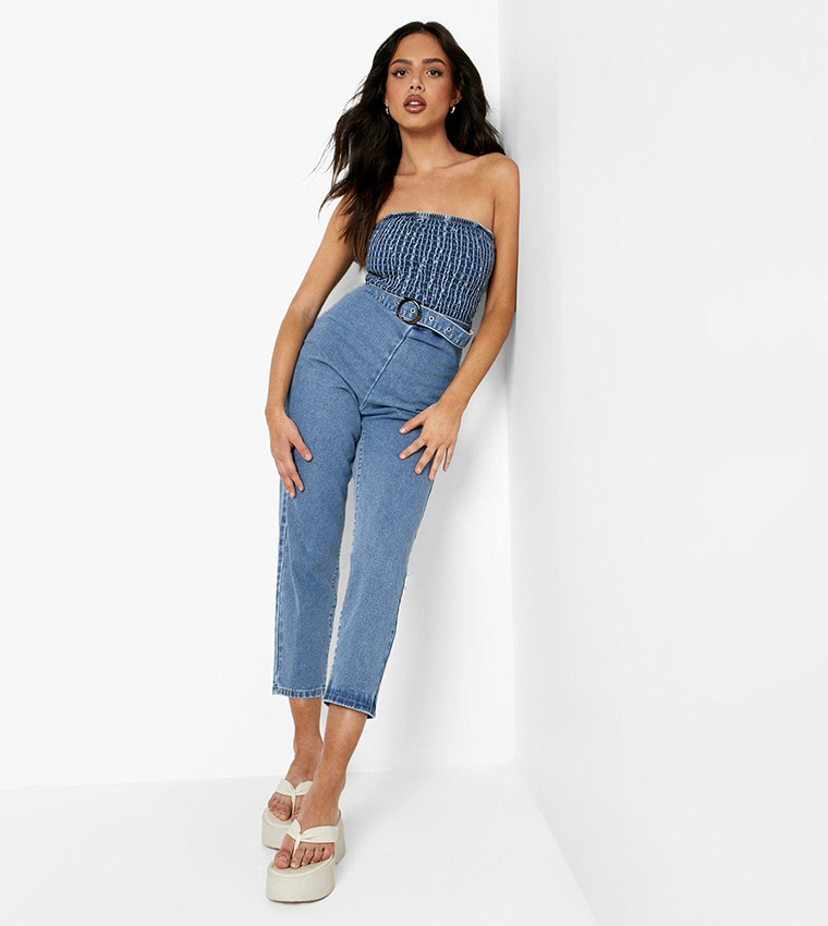 Bandeau store belted jumpsuit