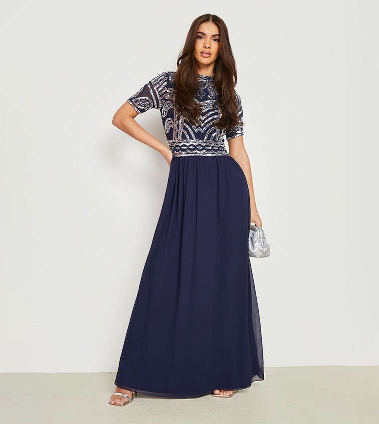 Tall One Shoulder Pleated Maxi Dress