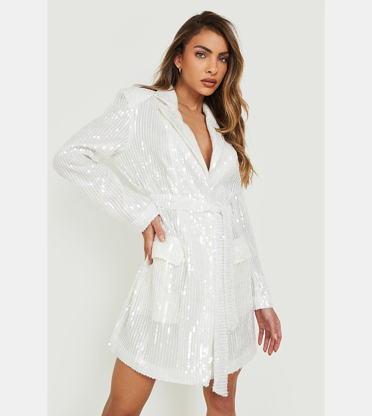 Oversized white 2024 blazer dress