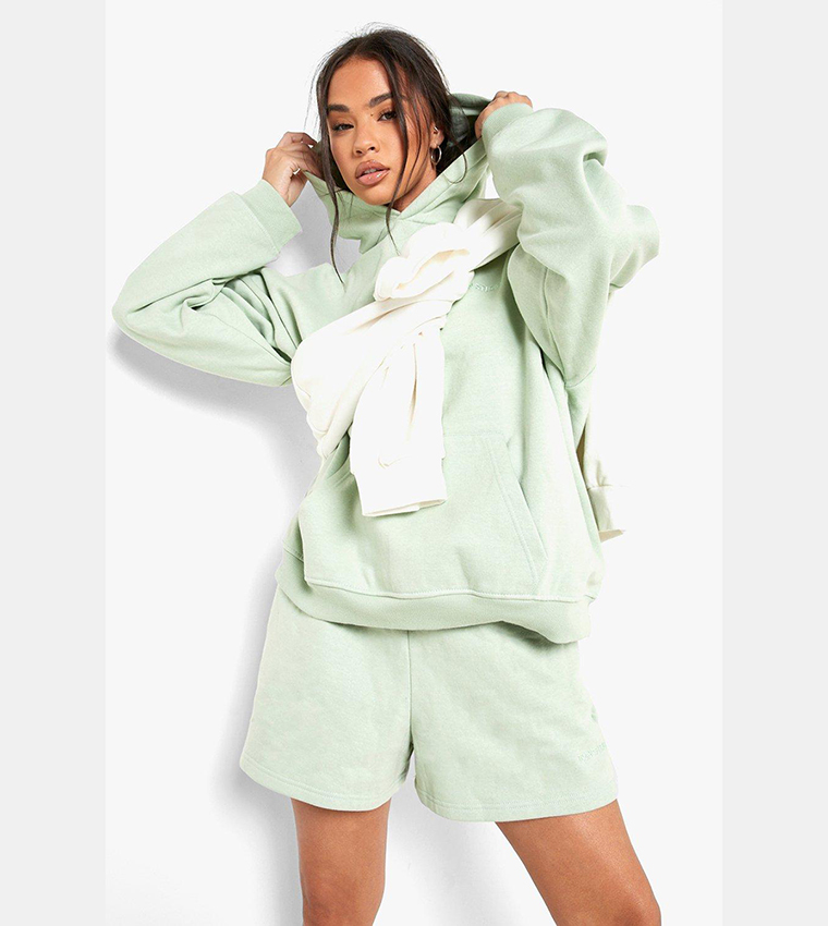 Buy Boohoo Recycled Premium Oversized Hoodie In Sage