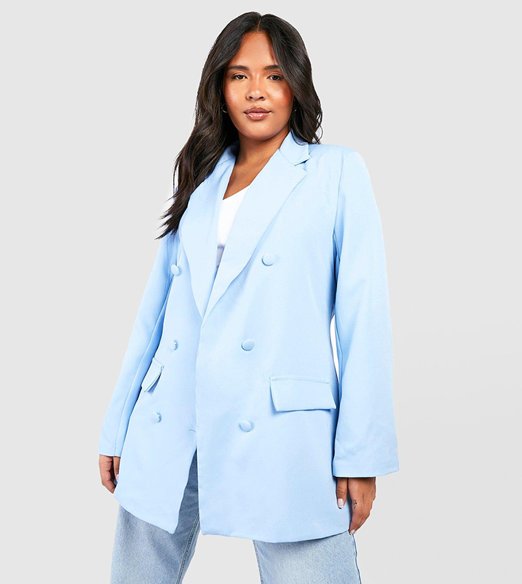 Buy Boohoo Colour Pop Longline Blazer In Blue 6thStreet UAE