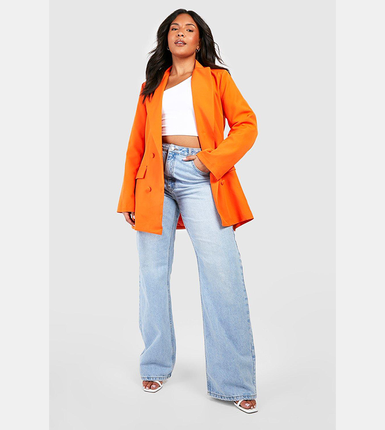 Orange longline outlet blazer