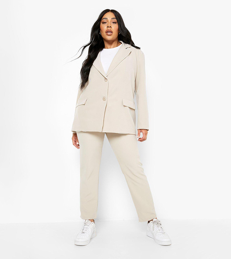 Buy Boohoo Oversized Blazer And Skinny Trouser Suits Set In STONE 6thStreet Qatar