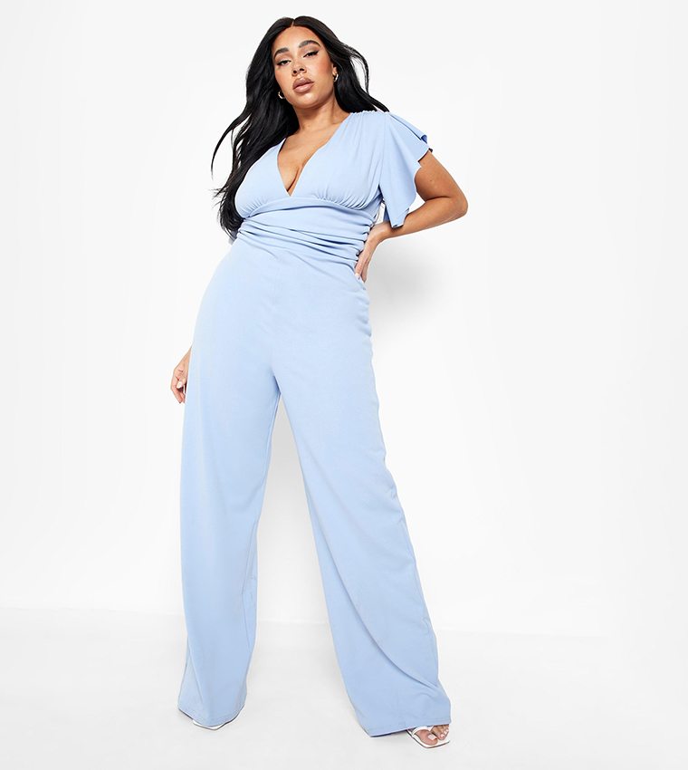 Angel Sleeves V-Neck Wide Leg Jumpsuit