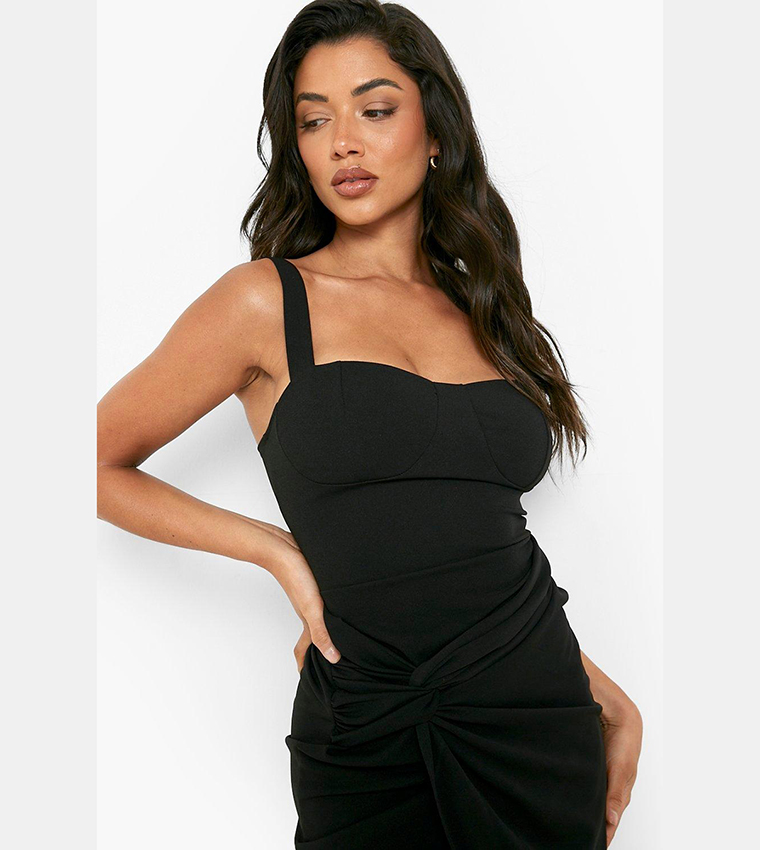 brown knit dress midi Rib Knit Midi Dress ERIKA CAVALLINI - Shop Online at BEIGE
