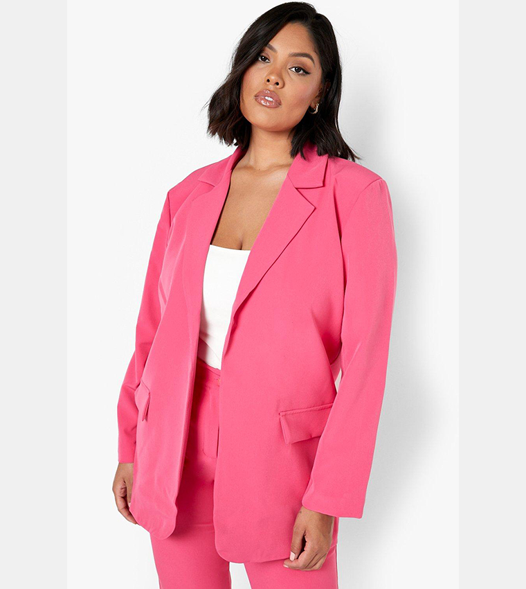 Buy Boohoo Oversized Dad Blazer And Trousers Suit In Hot Pink