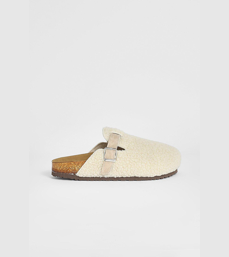 Buy Boohoo Borg Closed Toe Clogs In Beige 6thStreet Oman