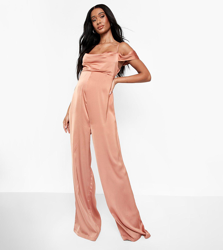 Rust cheap satin jumpsuit