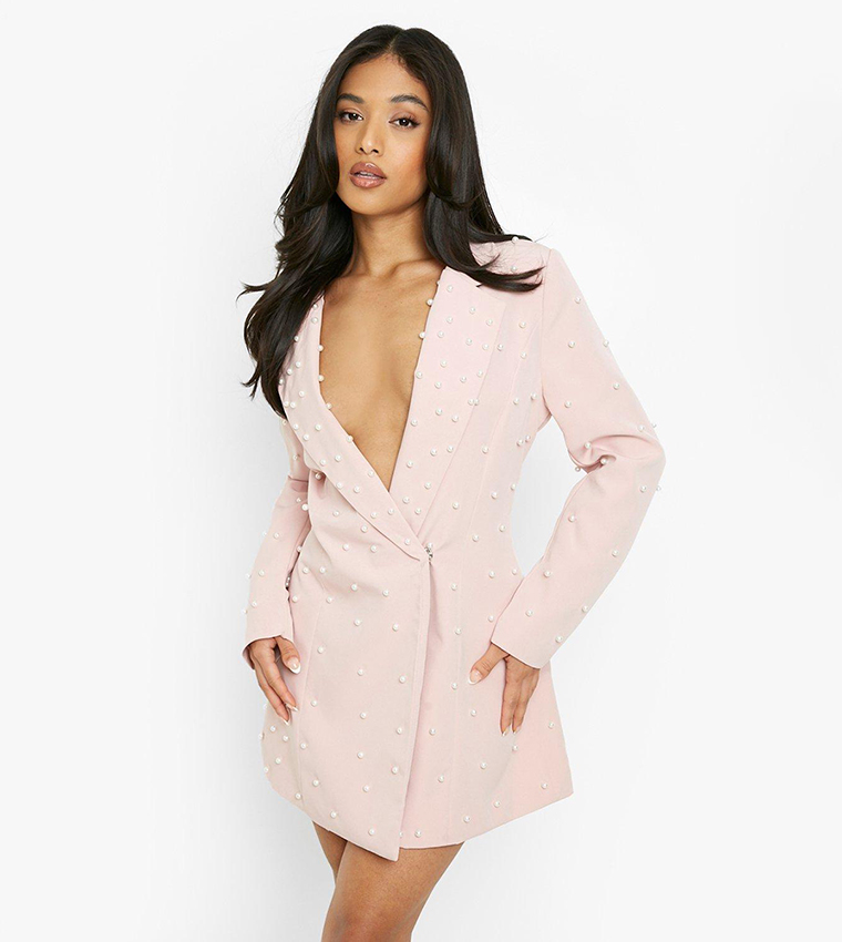 Shops boohoo pearl blazer dress