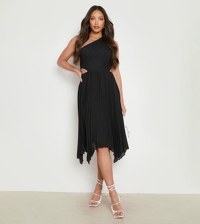 strapless open back dress STAR BY JULIEN MACDONALD BLACK ONE SHOULDER PLEATED BODICE DRESS SIZE   Whispers Dress Agency