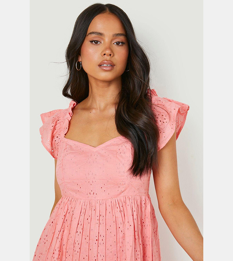 Oasis coral cheap bardot dress
