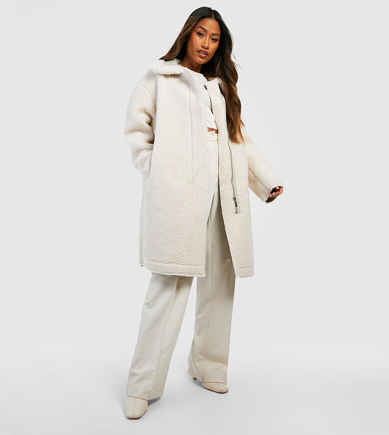 Boohoo 2024 cream coat